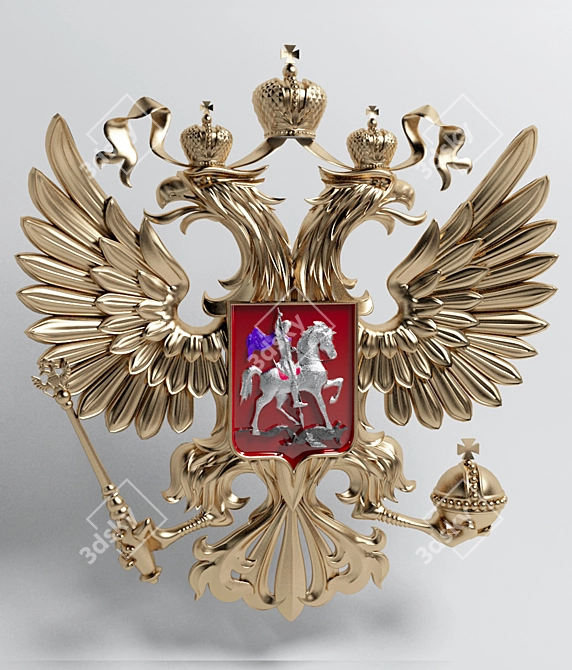 Russian Federation Coat of Arms 3D model image 1