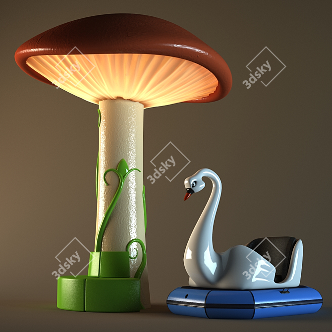 Title: Mushroom Swan Joy Ride 3D model image 1