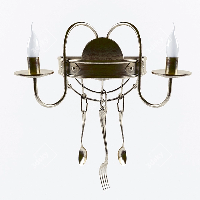 Elegant Spoon Wall Lamp 3D model image 1