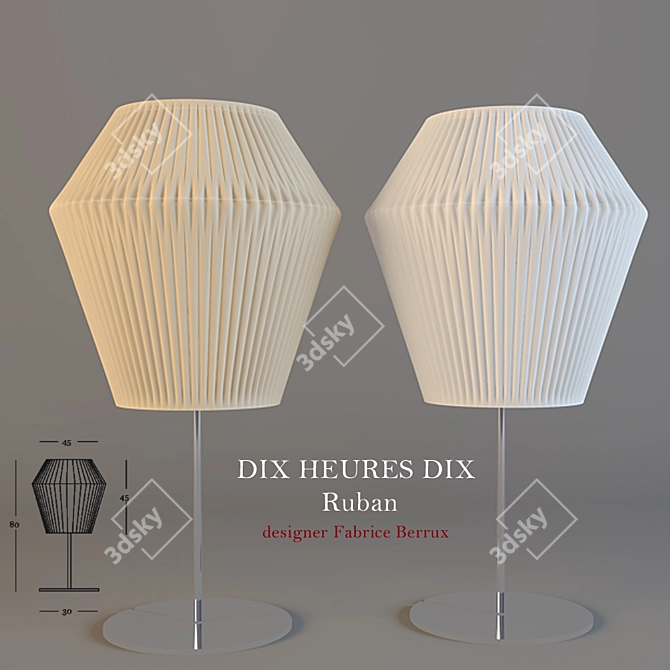 DIX HEURES DIX - Ruban: A Stylish Table Lamp by Fabrice Berrux 3D model image 1