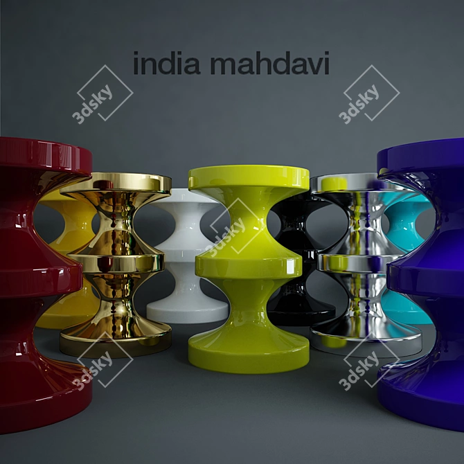 India Mahdavi Ceramic Stool: Versatile and Stylish 3D model image 1