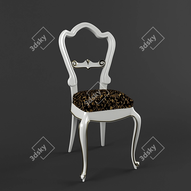 Elegant White Chair 3D model image 1