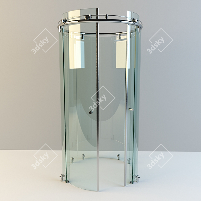 Sleek 1100mm Round Glass Shower 3D model image 1
