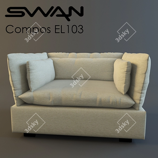 Modern Swan Compos EL103 Chair 3D model image 1