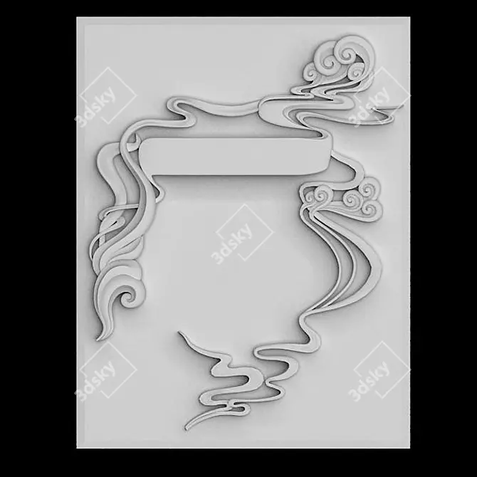 Elegant Wall Panel Molding 3D model image 1