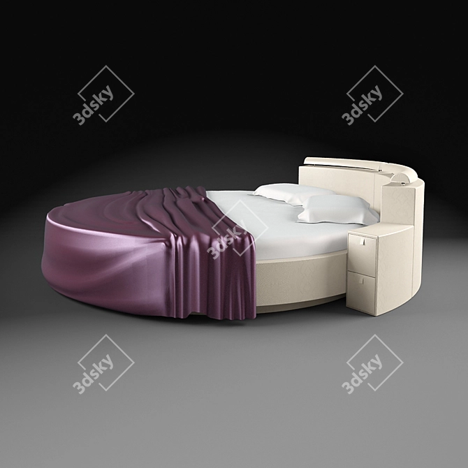 Elegant Italian Formitalia Round Bed 3D model image 1