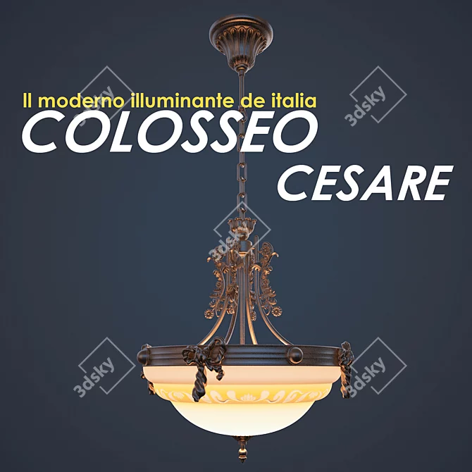 Bronze Colosseo CESARE Pendant Light 3D model image 1