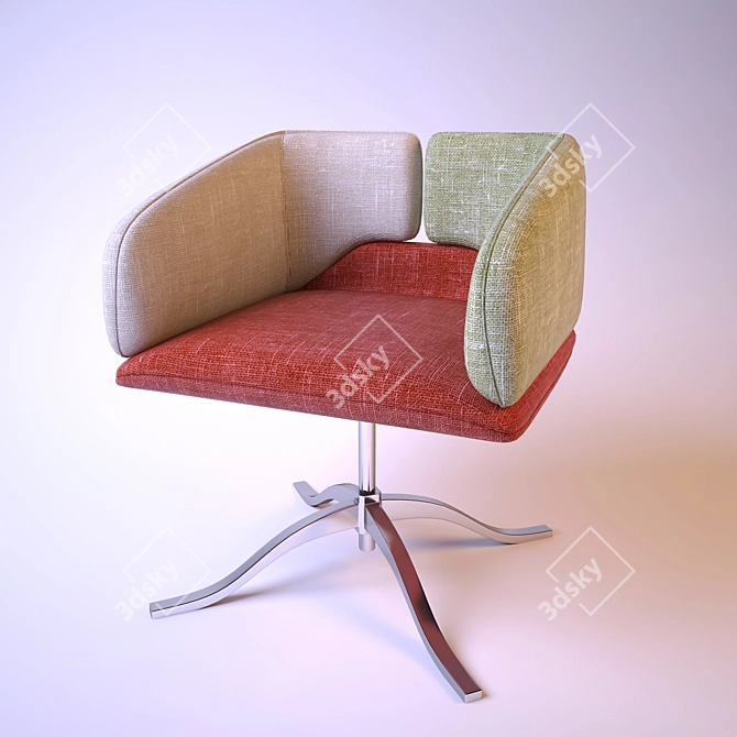 Mix X-Foot Chair: Stylish Comfort 3D model image 1