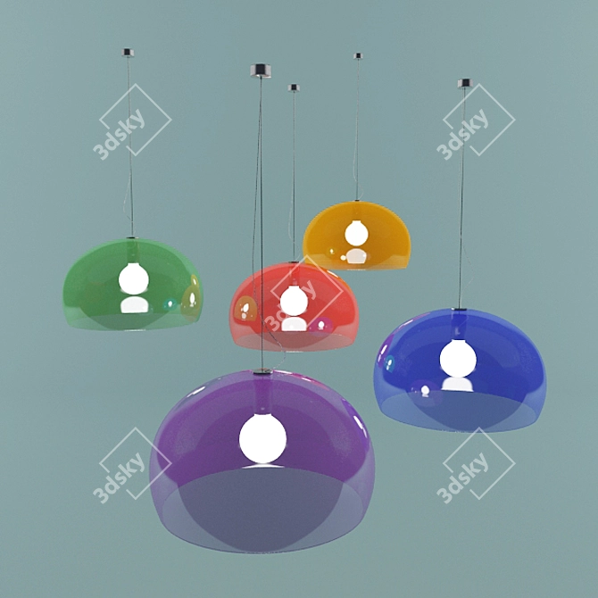 Sleek Kartell FLY Pendant 3D model image 1