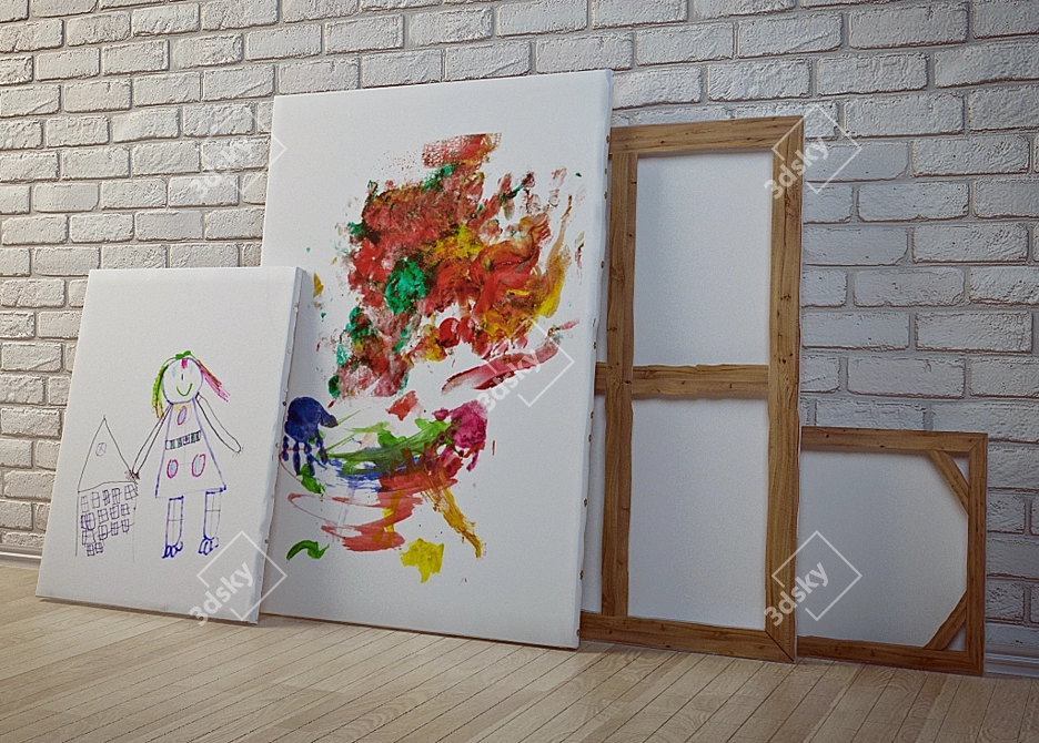 Elegant Paper Covered Frames 3D model image 1