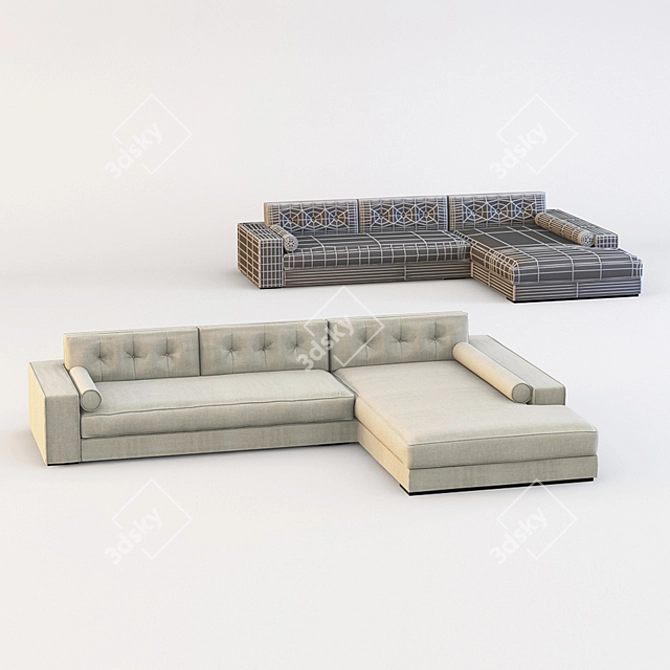 Luxury Velvet Sofa: Opera Mavra 3D model image 1