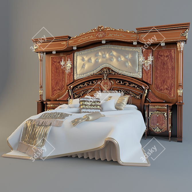 Reggenza Luxury Bedroom Set by Barnini Oseo 3D model image 1