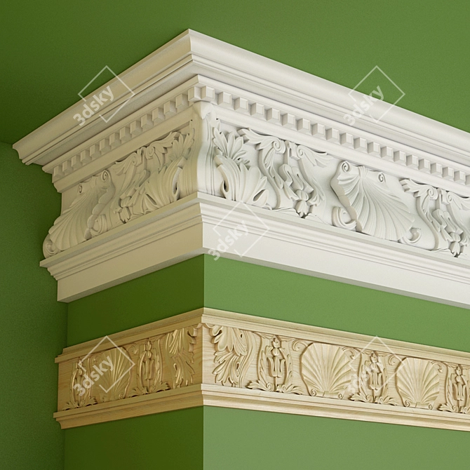 Elegant Cornices & Moldings 3D model image 1