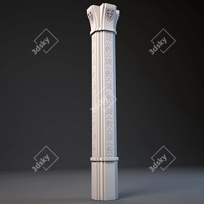 Kazakh-inspired Column 3D model image 1