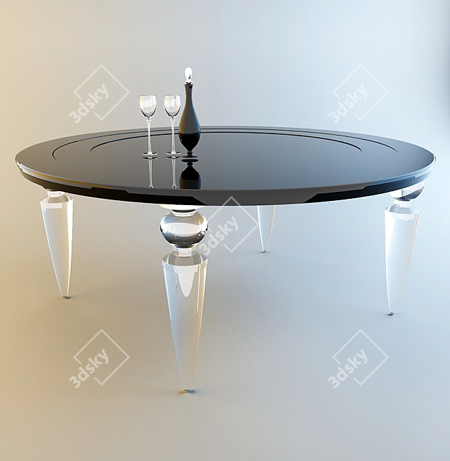 Elegant Poker Dining Table 3D model image 1