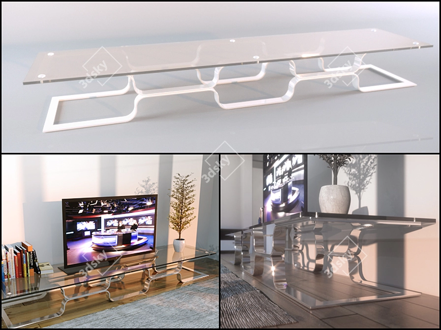 Modern TV Stand: LINE 3D model image 1