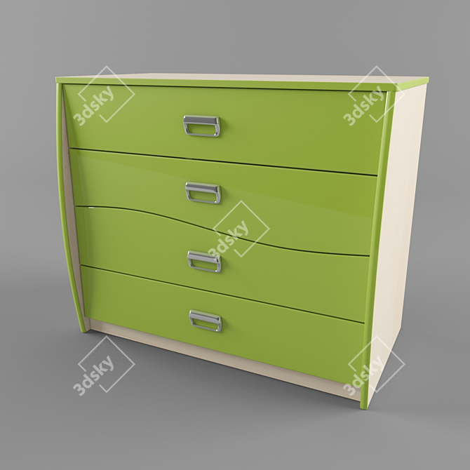 Neman Combi Chest of Drawers 3D model image 1