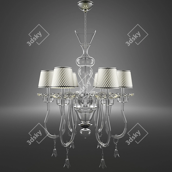 Exquisite Murano Glass Chandelier 3D model image 1