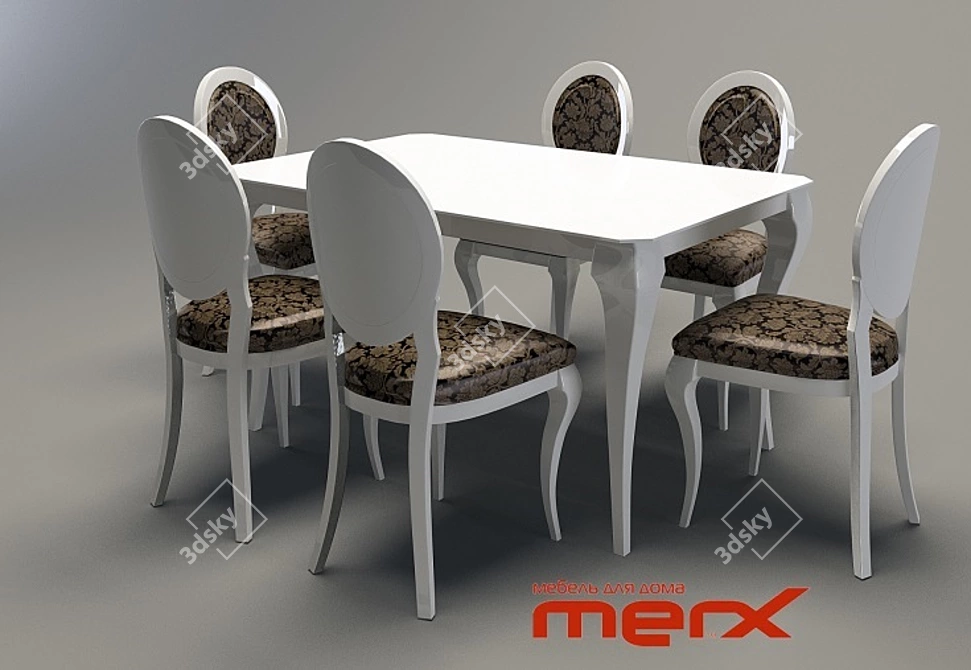 Merx Rebel + Globus - TVS: Stylish Table and Chairs Suite 3D model image 1