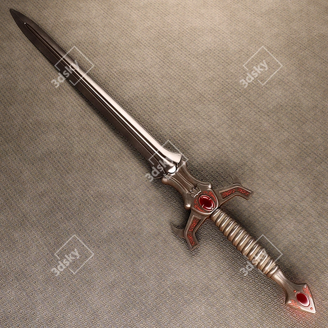 Fantasy Dual-Bladed Sword 3D model image 1