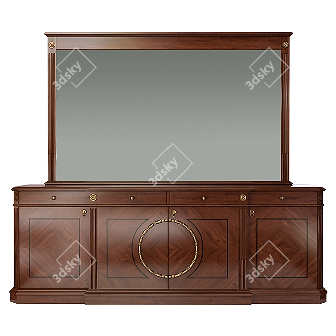 Elegant Angelo Cappellini Rubens Dresser & Mirror Set 3D model image 3