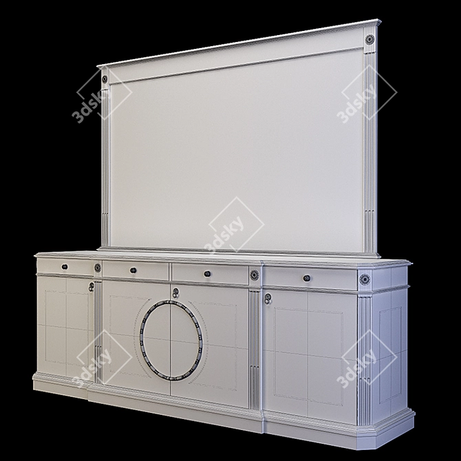 Elegant Angelo Cappellini Rubens Dresser & Mirror Set 3D model image 5