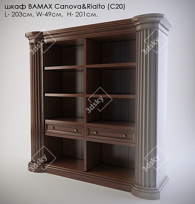 Canova&Rialto Bookcase: Modern and Stylish 3D model image 1