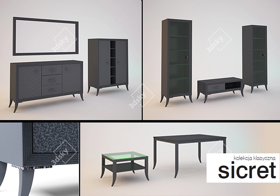 Title: Sicret Furniture Collection by Black Red White 3D model image 1