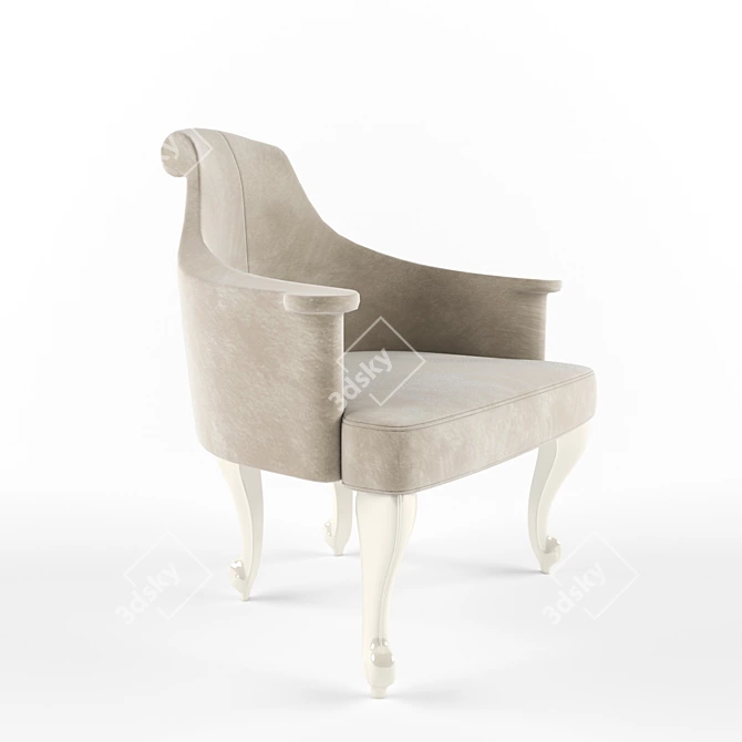 Ipe Cavalli Ziska: Glamorous Art Deco Chair 3D model image 1