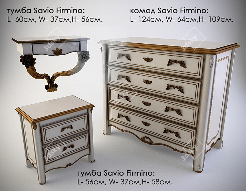 Savio Firmino Dresser: Elegant & Functional 3D model image 1