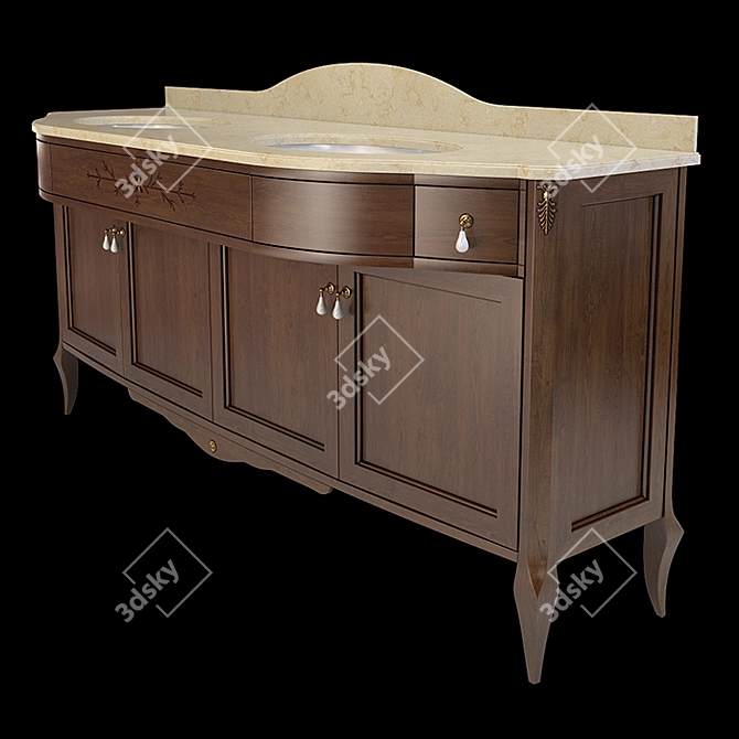 Elegant Epoque Plutone Furniture Set 3D model image 3