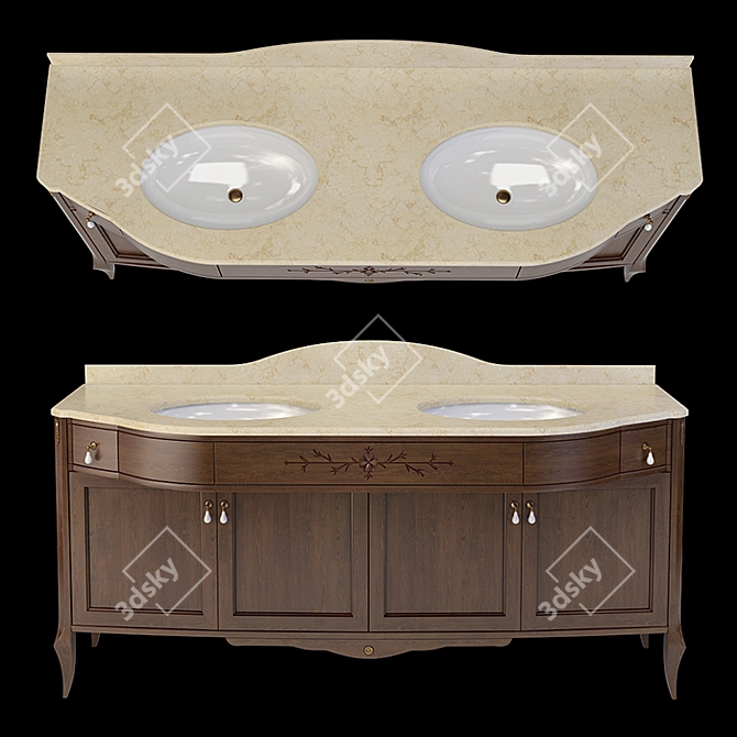 Elegant Epoque Plutone Furniture Set 3D model image 4