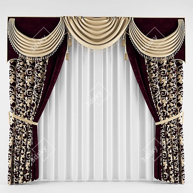 Elegant Drapery for Perfect Ambience 3D model image 1