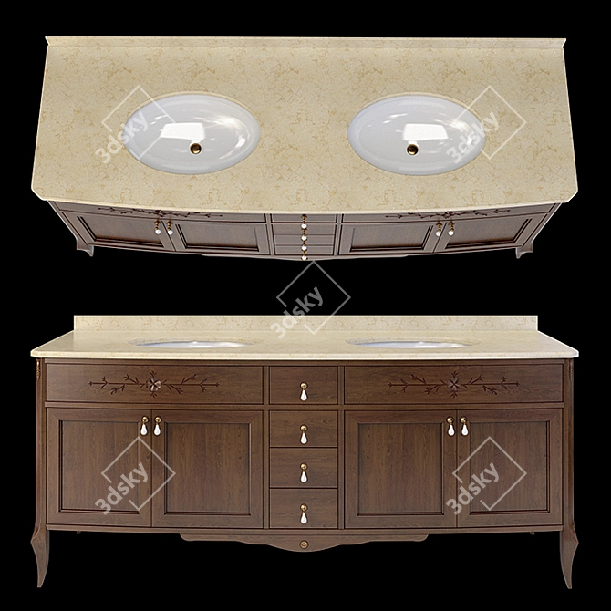 Epoque Plutone Vanity Dresser 3D model image 3