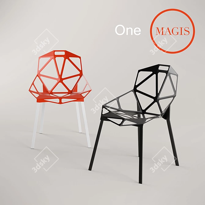 Sleek Stacking Chair by Magis 3D model image 1