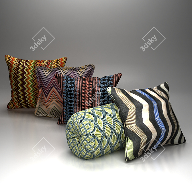 Missoni Home: Luxurious Accent Pillows 3D model image 1