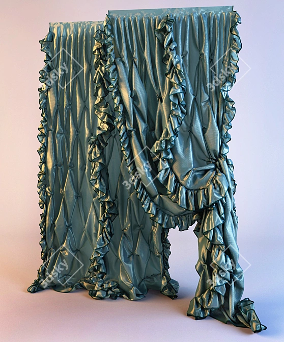 Sleek Mystery Curtain 3D model image 1