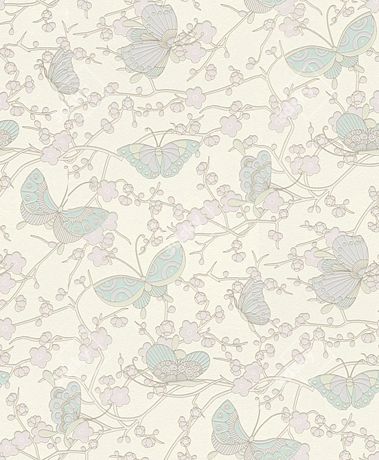 Seamless Butterfly Wallpaper 3D model image 1