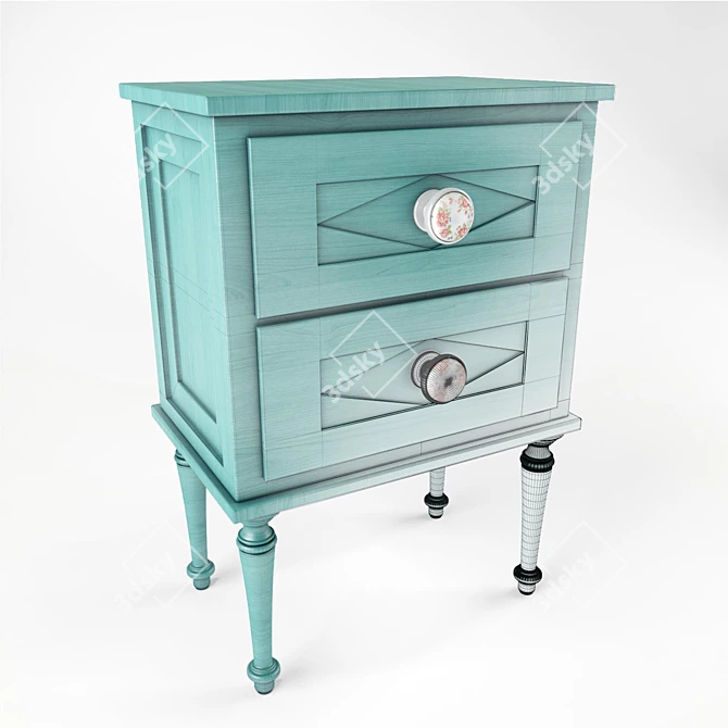 Classic Wooden Tumba - Perfect Addition to Decor Set 3D model image 1