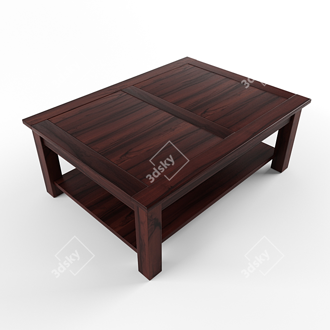 Sleek Wooden Coffee Table 3D model image 1