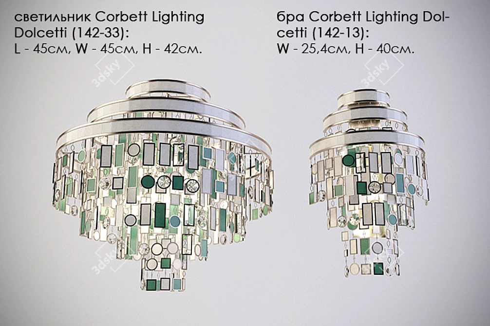 Dolcetti Chandelier & Sconce Set 3D model image 1