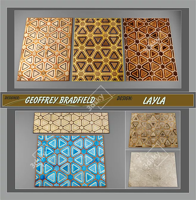 Luxury Designer Carpets: GEOFFREY BRADFIELD LAYLA 3D model image 1
