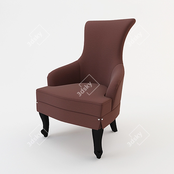 Elegant Eichholz Chair - Benedicte 3D model image 1