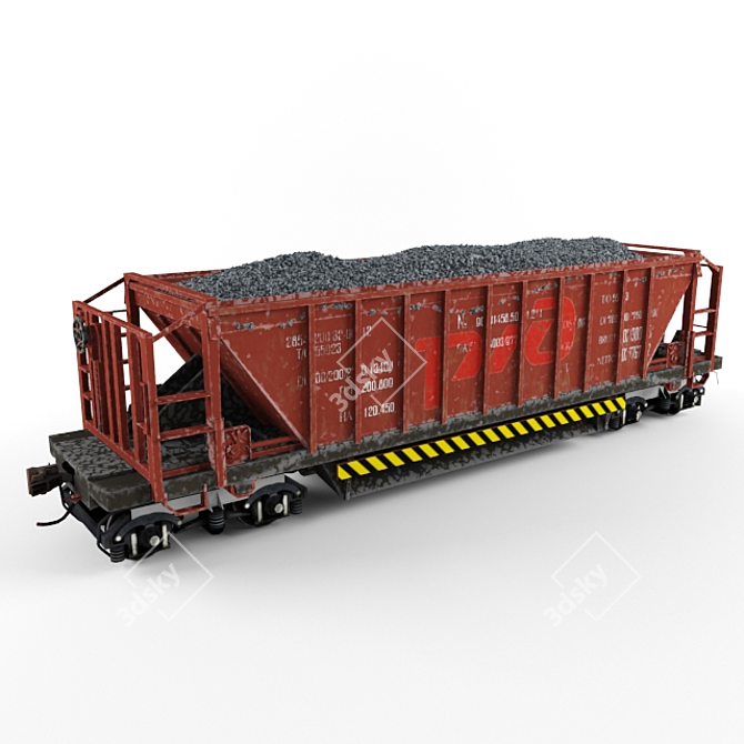 Animated Hopper: Versatile Freight Transport 3D model image 1