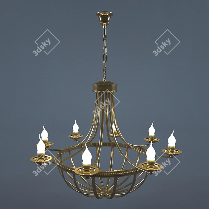 Elegant 8-Light Chandelier 3D model image 1