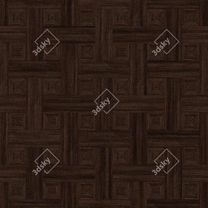 Stunning Wenge Parquet Design 3D model image 1
