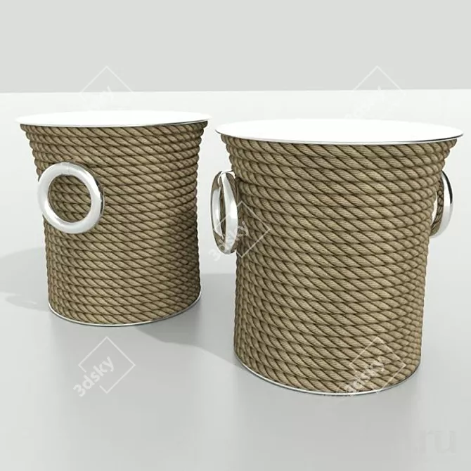 Elegant Montego Table with Natural Rope 3D model image 1