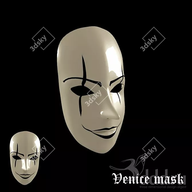 Elegant Venetian Mask 3D model image 1