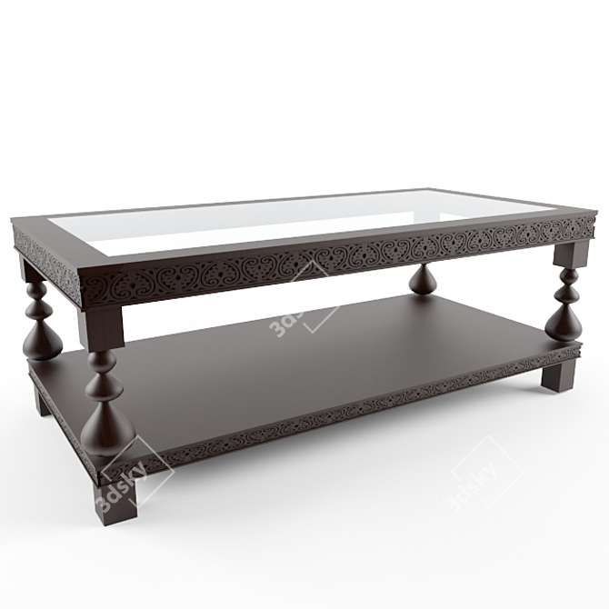 Ornate Eastern Coffee Table 3D model image 1