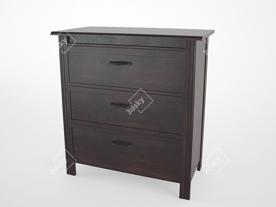 BRUSALI 5-Drawer Chest - Stylish Storage Solution 3D model image 1
